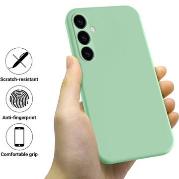 Samsung Galaxy A25 Liquid Silikone Cover med Strop - Grøn