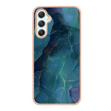 Samsung Galaxy A25 Marmormønster Galvaniseret IMD TPU Cover - Grøn