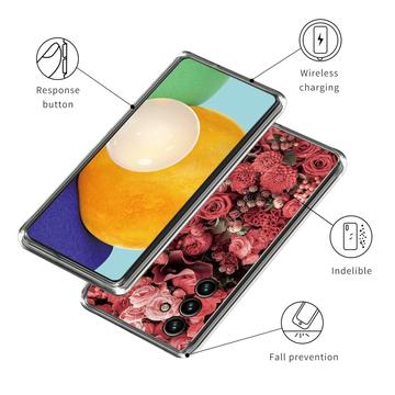 Samsung Galaxy A25 Stilfuld Ultra-Slim TPU Cover - Røde Blomster