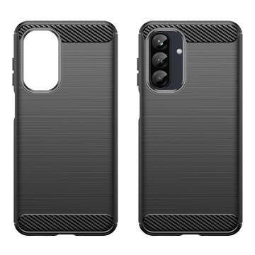 Samsung Galaxy A26 Børstet TPU Cover - Karbonfiber - Sort