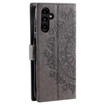 Samsung Galaxy A26 Mandala Series Etui med Pung - Grå