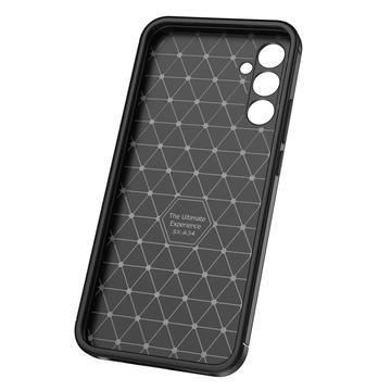 Samsung Galaxy A34 5G Beetle Karbonfiber TPU Cover - Sort