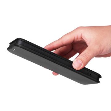 Samsung Galaxy A35 Flip Cover - Karbonfiber - Sort