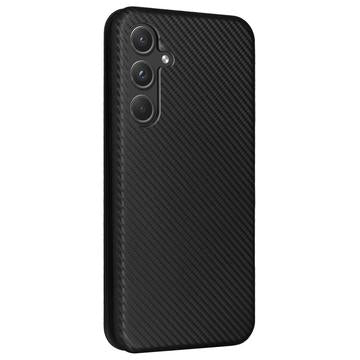 Samsung Galaxy A35 Flip Cover - Karbonfiber - Sort