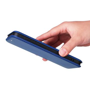 Samsung Galaxy A35 Flip Cover - Karbonfiber - Blå