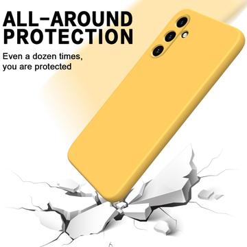Samsung Galaxy A35 Liquid Silikone Cover med Strop - Gul