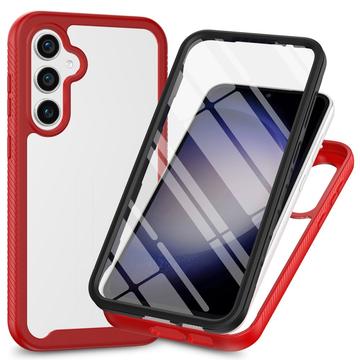 Samsung Galaxy A36/A56 360 Beskyttelse Cover - Rød / Klar