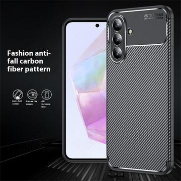 Samsung Galaxy A36 Beetle Karbonfiber TPU Cover - Sort