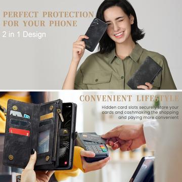 Samsung Galaxy A36 Caseme 008 2-i-1 Multifunktionel Pung - Sort