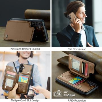 Samsung Galaxy A36 Caseme C22-etui RFID-kortpung - brun