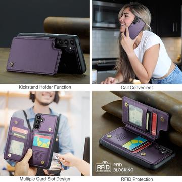 Samsung Galaxy A36 Caseme C22-etui RFID-kortpung - lilla