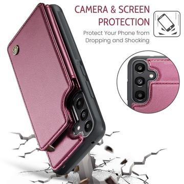 Samsung Galaxy A36 Caseme C22-etui RFID-kortpung - rød
