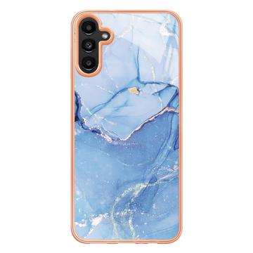 Samsung Galaxy A36 Marmormønster Galvaniseret IMD TPU Cover - Blå