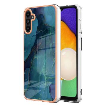 Samsung Galaxy A36 Marmormønster Galvaniseret IMD TPU Cover - Grøn