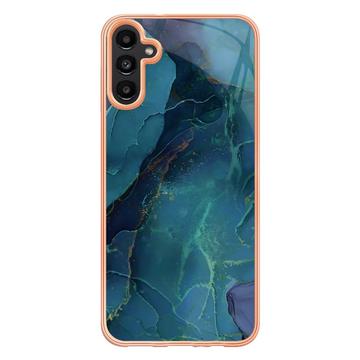 Samsung Galaxy A36 Marmormønster Galvaniseret IMD TPU Cover - Grøn