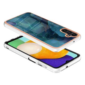 Samsung Galaxy A36 Marmormønster Galvaniseret IMD TPU Cover - Grøn