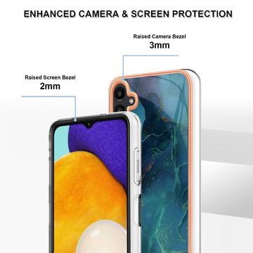 Samsung Galaxy A36 Marmormønster Galvaniseret IMD TPU Cover - Grøn
