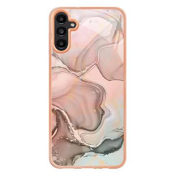 Samsung Galaxy A36 Marmormønster Galvaniseret IMD TPU Cover - Pink