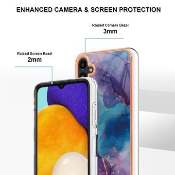 Samsung Galaxy A36 Marmormønster Galvaniseret IMD TPU Cover - Lilla