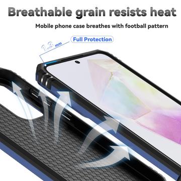Samsung Galaxy A36 Roterende Ring Hybrid Cover med Kameraskjold - Blå