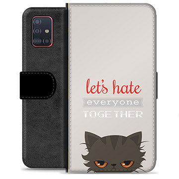 Samsung Galaxy A51 Premium Flip Cover med Pung - Vred Kat