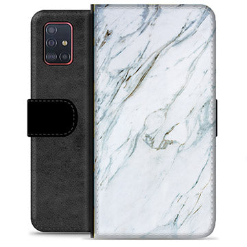Samsung Galaxy A51 Premium Flip Cover med Pung - Marmor