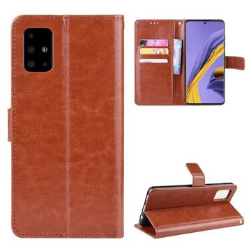 Samsung Galaxy A51 Pung Taske med Magnetisk Lukning - Brun