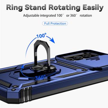 Samsung Galaxy A54 5G Roterende Ring Hybrid Cover med Kameraskjold - Blå