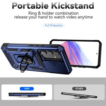 Samsung Galaxy A54 5G Roterende Ring Hybrid Cover med Kameraskjold - Blå