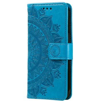 Samsung Galaxy A55 Mandala Series Etui med Pung - Blå