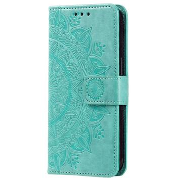 Samsung Galaxy A55 Mandala Series Etui med Pung - Grøn
