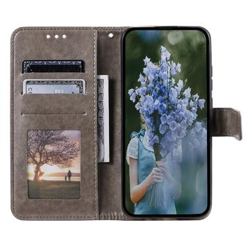 Samsung Galaxy A55 Mandala Series Etui med Pung - Grå