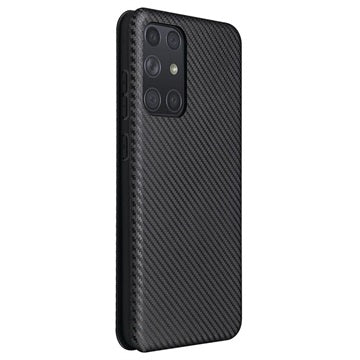 Samsung Galaxy A72 5G/4G Flip Cover - Karbonfiber - Sort
