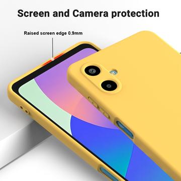 Samsung Galaxy M06/F06 5G Flydende silikone cover med håndrem - gul