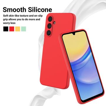 Samsung Galaxy M16/F16 Flydende silikone cover med håndrem - rød