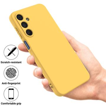 Samsung Galaxy M16/F16 Flydende silikone cover med håndrem - gul