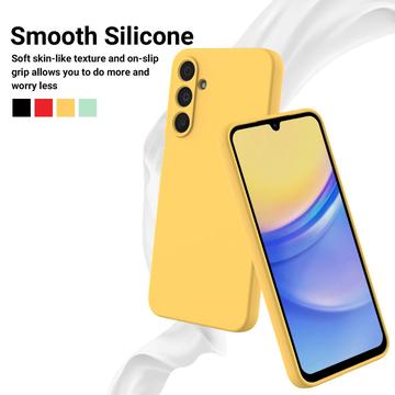 Samsung Galaxy M16/F16 Flydende silikone cover med håndrem - gul