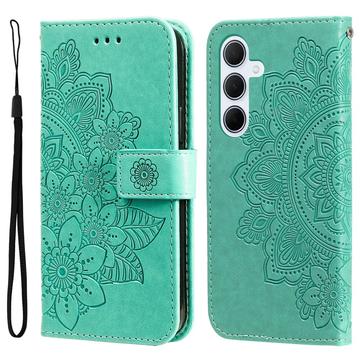 Samsung Galaxy M35 Mandala Series Etui med Pung - Grøn