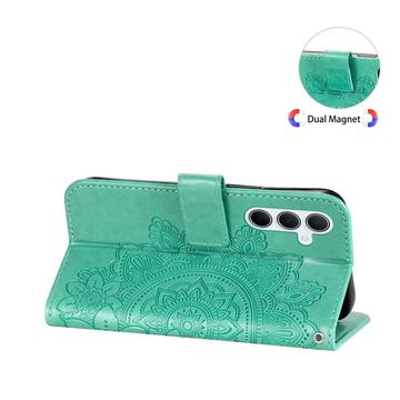 Samsung Galaxy M35 Mandala Series Etui med Pung - Grøn