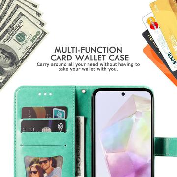 Samsung Galaxy M35 Mandala Series Etui med Pung - Grøn