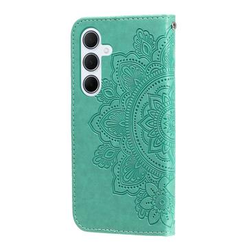 Samsung Galaxy M35 Mandala Series Etui med Pung - Grøn