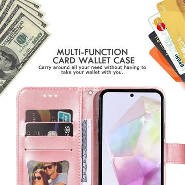 Samsung Galaxy M35 Mandala Series Etui med Pung - Pink