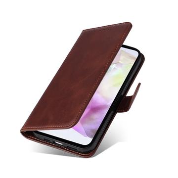 Samsung Galaxy M35 Pung med Magnetisk Lukning - brun