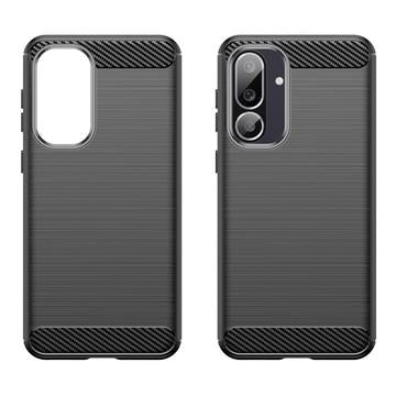 Samsung Galaxy M56/F56 Børstet TPU Cover - Karbonfiber - Sort