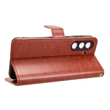 Samsung Galaxy M56 Pung Etui med Stativ - Brun