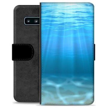 Samsung Galaxy S10+ Premium Flip Cover med Pung - Hav
