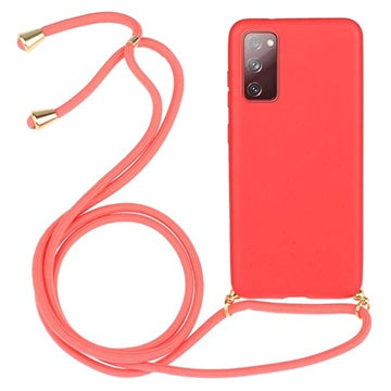 Saii Eco Line Samsung Galaxy S20 FE Cover med Strap - Rød