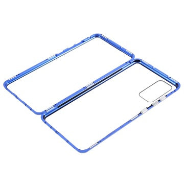 Samsung Galaxy S20 FE Magnetisk Cover med Skærmbeskyttelse Hærdet Glas - Blå