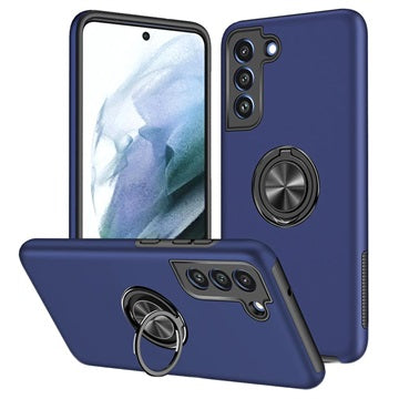 Samsung Galaxy S21 FE 5G Cover med Magnetisk Ring - Navy Blå