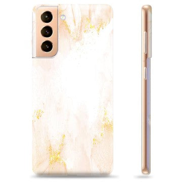 Samsung Galaxy S21+ 5G TPU Cover - Gylden Perle Marmor